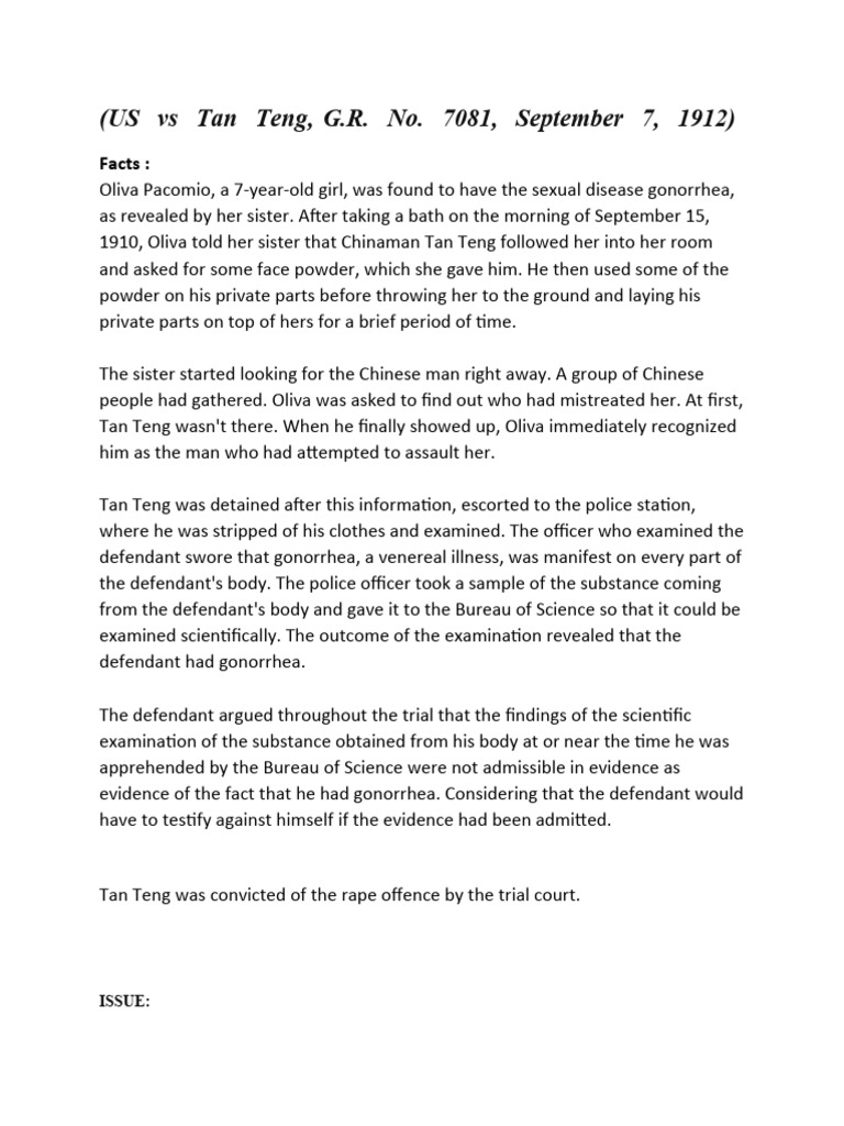 US Vs Tan Teng | PDF | Witness | Evidence (Law)