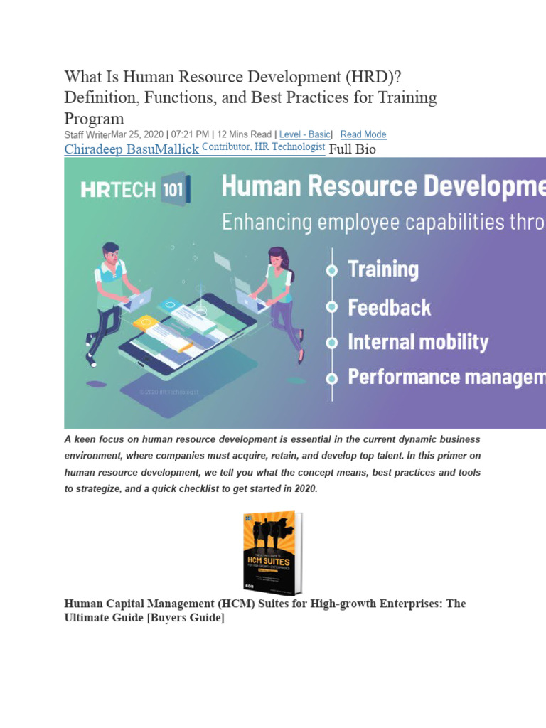 What Is Human Resource Development PDF