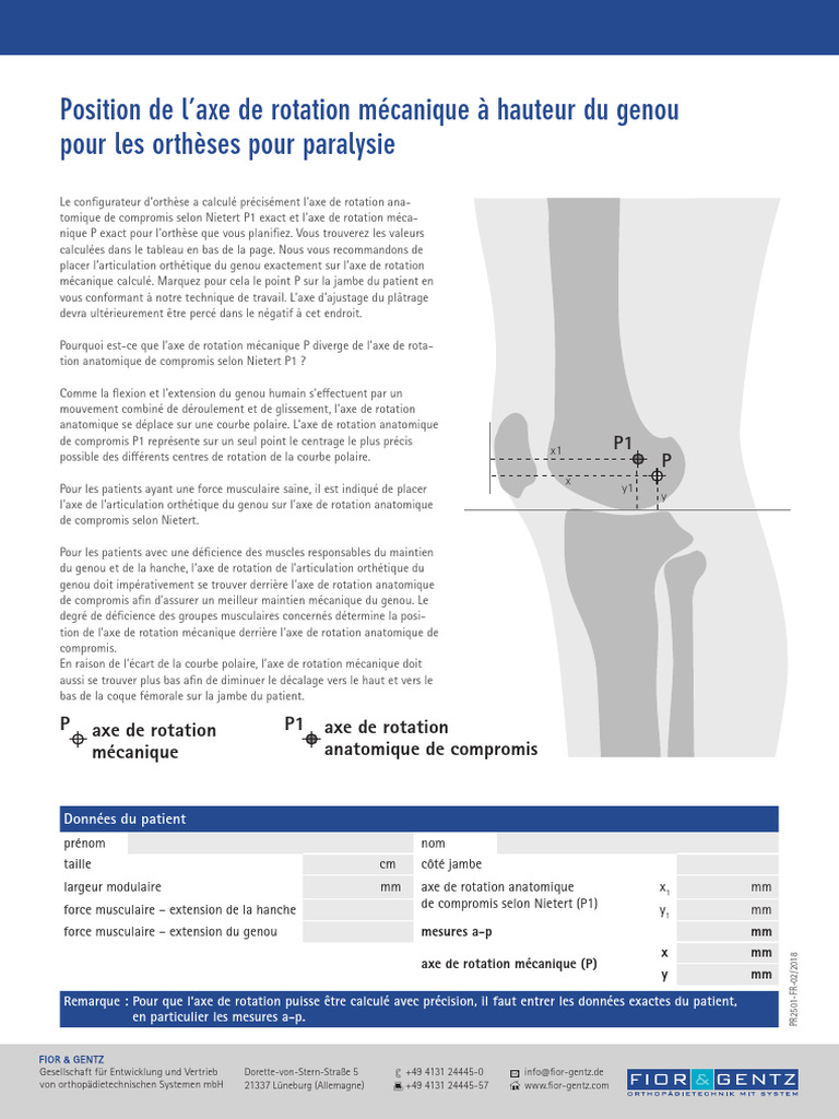 Axe de rotation mécanique du genou | PDF | Genou | Articulation (anatomie)