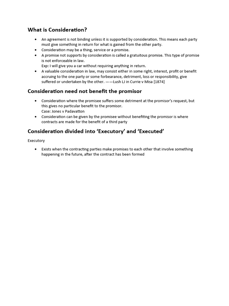 Note 7. Consideration - English Law | PDF | Finance & Money Management
