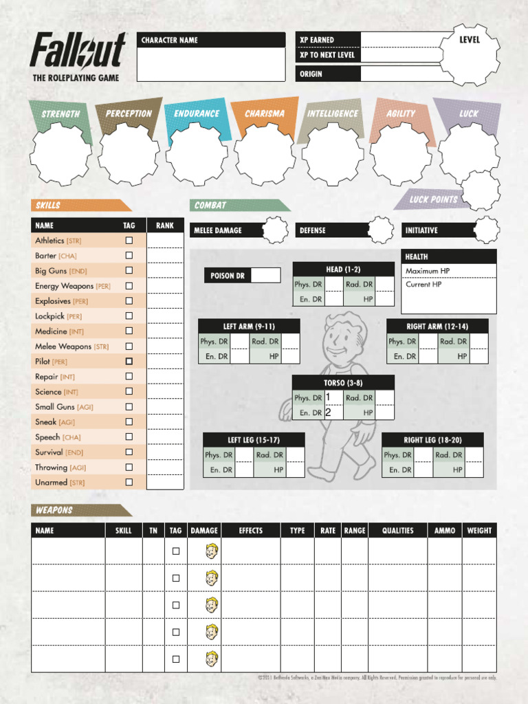Form Fillable Character Sheet | PDF