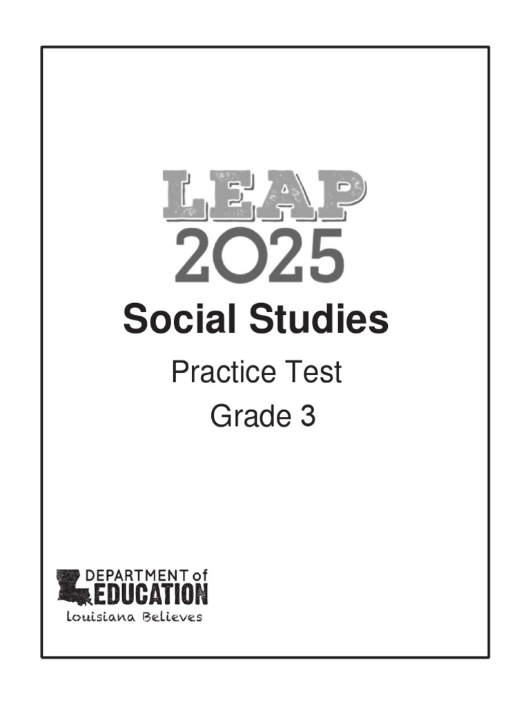 Leap 2025 Grade 3 Social Studies Paper Practice Test PDF
