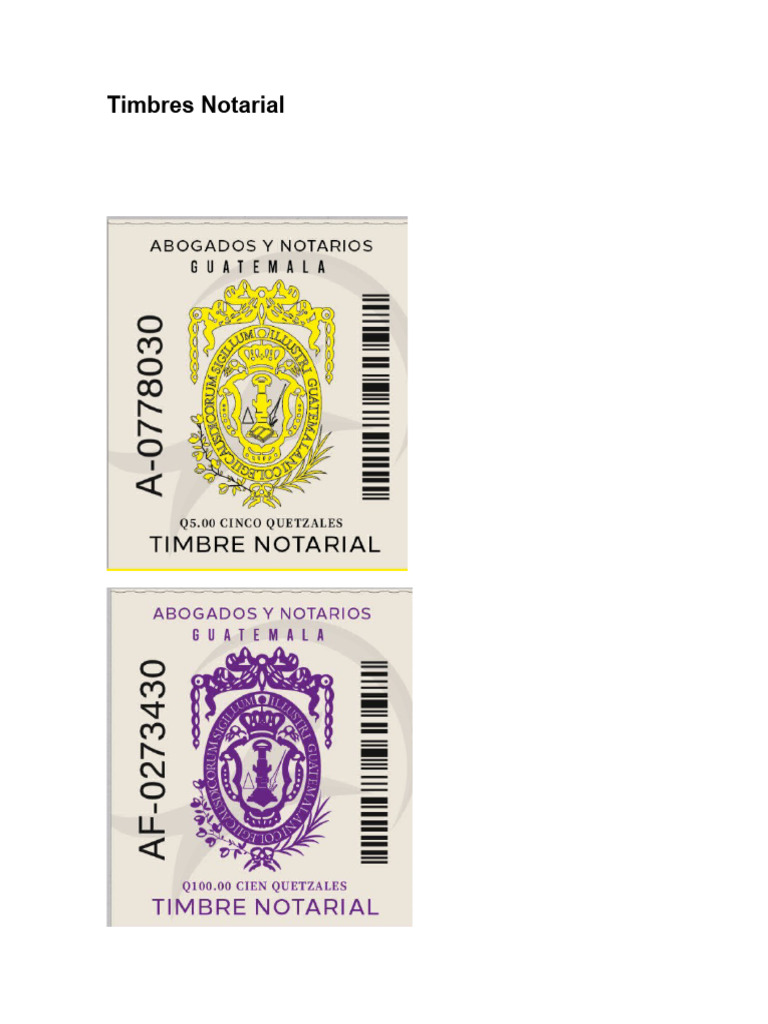 Timbres Notariales y Forenses | PDF