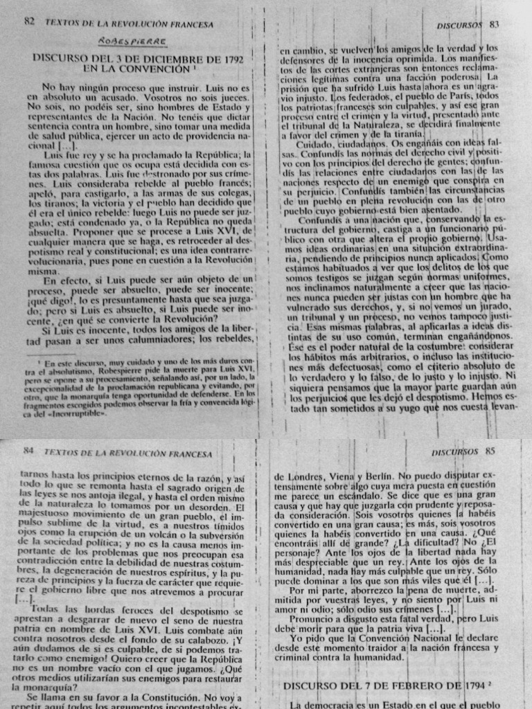 Discurso de Robespierre - Convención 1792 | PDF