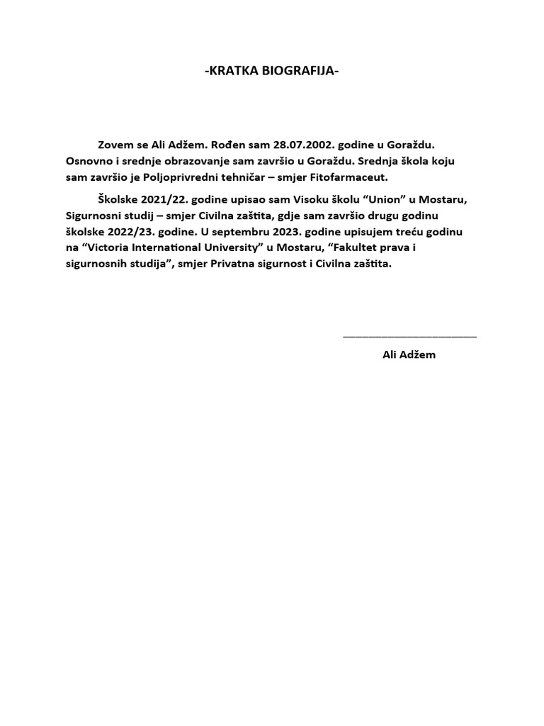 Ali Biografija | PDF