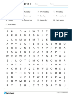 Days of The Week 1a Wordsearch