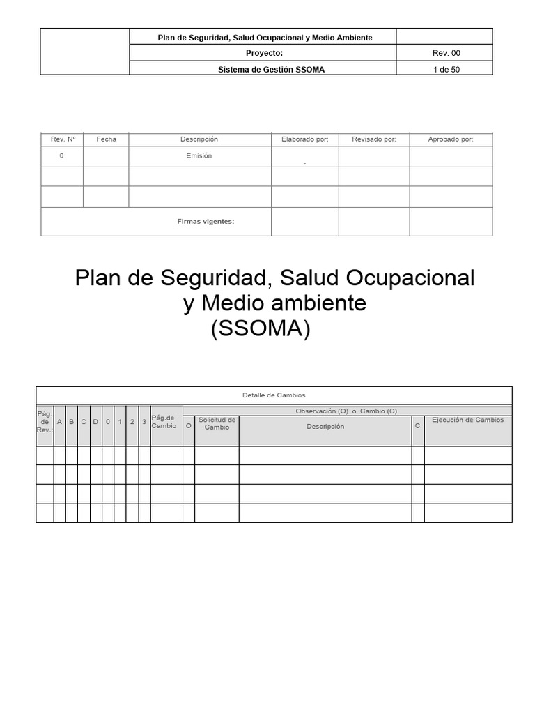 Plan Ssoma | PDF | Seguridad y salud ocupacional | Enchufes y tomas de ...