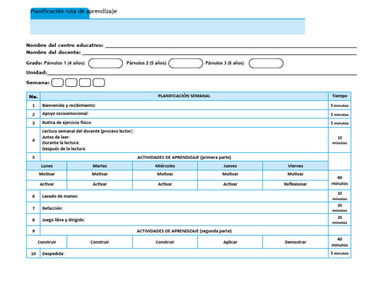 Formato Ruta de Aprendizaje | PDF | Psicología cognitiva | Enseñando