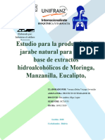 Estudio para La Producción de Jarabe Natural para La Tos A Base de Extractos Hidroalcohólicos de Moringa, Manzanilla, Eucalipto