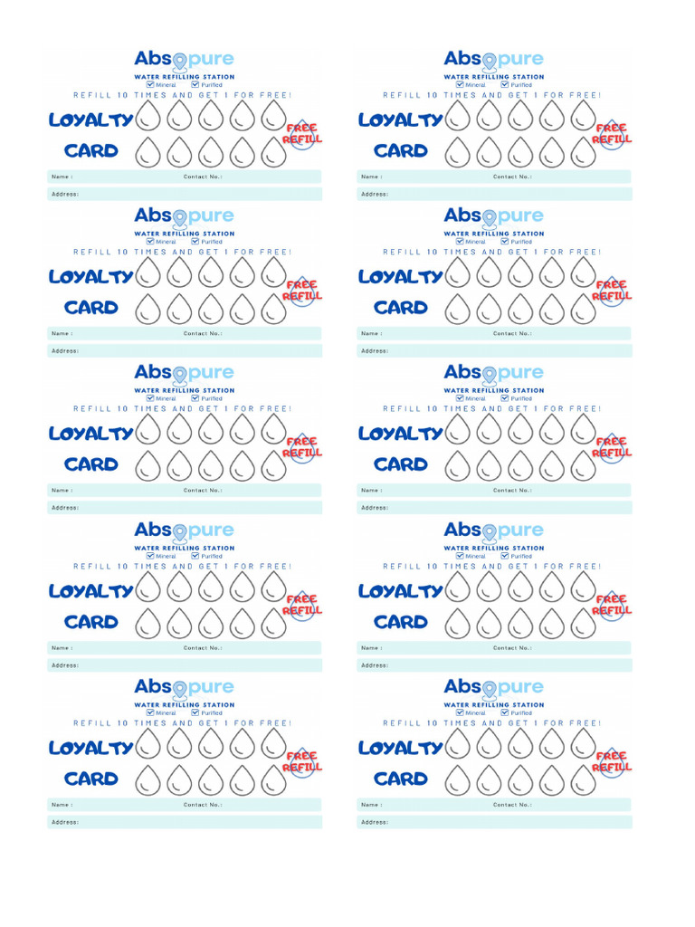 Loyalty Card Printables | PDF