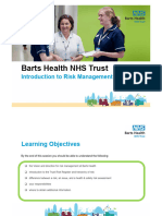 Barts Health NHS Trust: Introduction To Risk Management