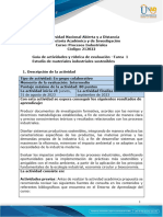 Guía de Actividades y Rubrica de Evaluacion - Unidad 1 - Tarea 1 - Estudio Materiales Industriales Sostenibles