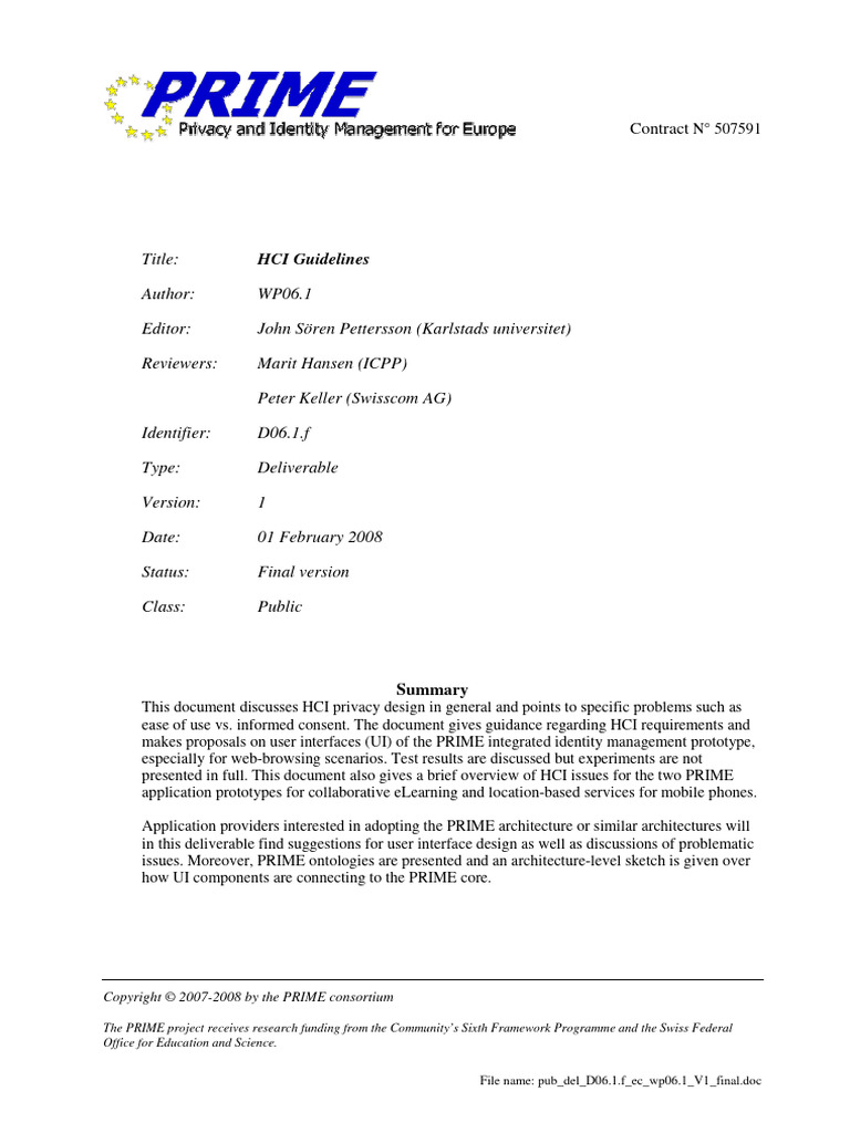 HCI Guidelines | PDF | Human–Computer Interaction | Privacy