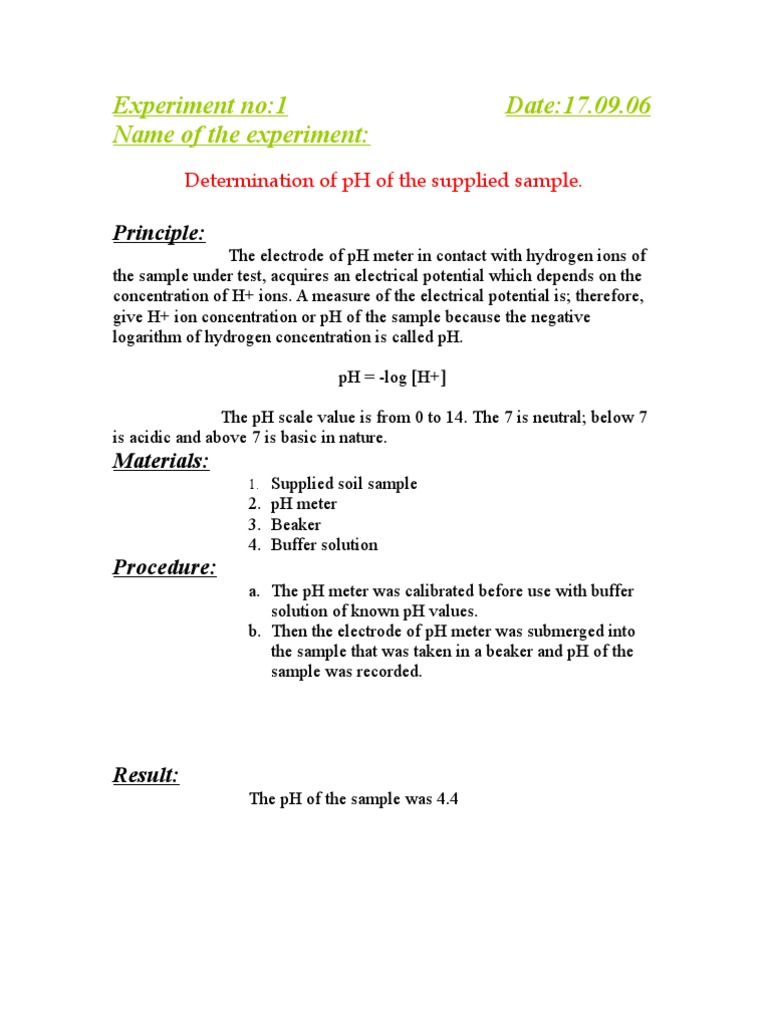 307 Lab Report | PDF | Ph | Chemical Substances