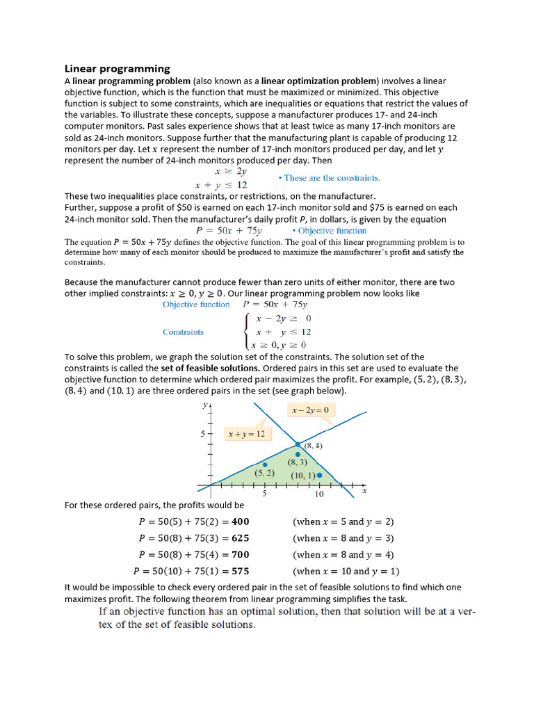 MCI521S - Linear Programming - 2021 | PDF | Linear Programming ...