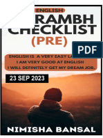 English Pre Aarambh Checklist by Nimisha Mam 23 Sep 2023