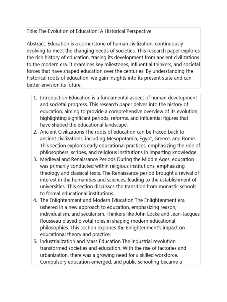 History of Education PDF