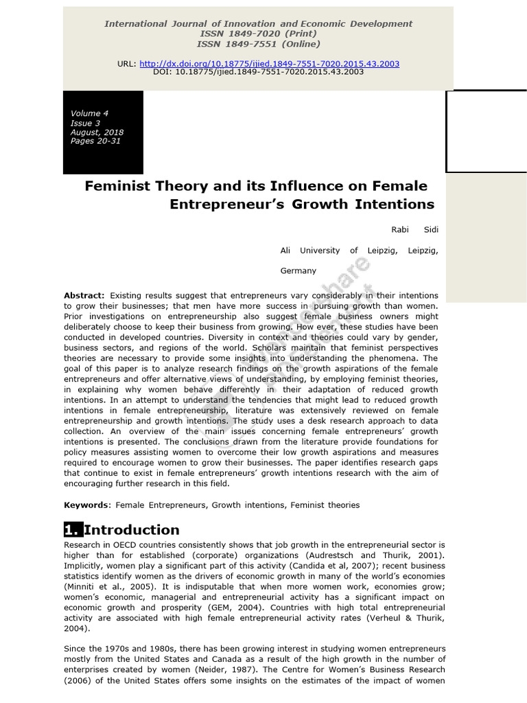 03.feminist Theory and Its Influence On Female - 1 | PDF