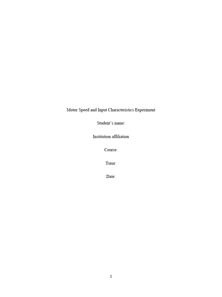DC Motor Lab Report | PDF | Electric Motor | Voltage