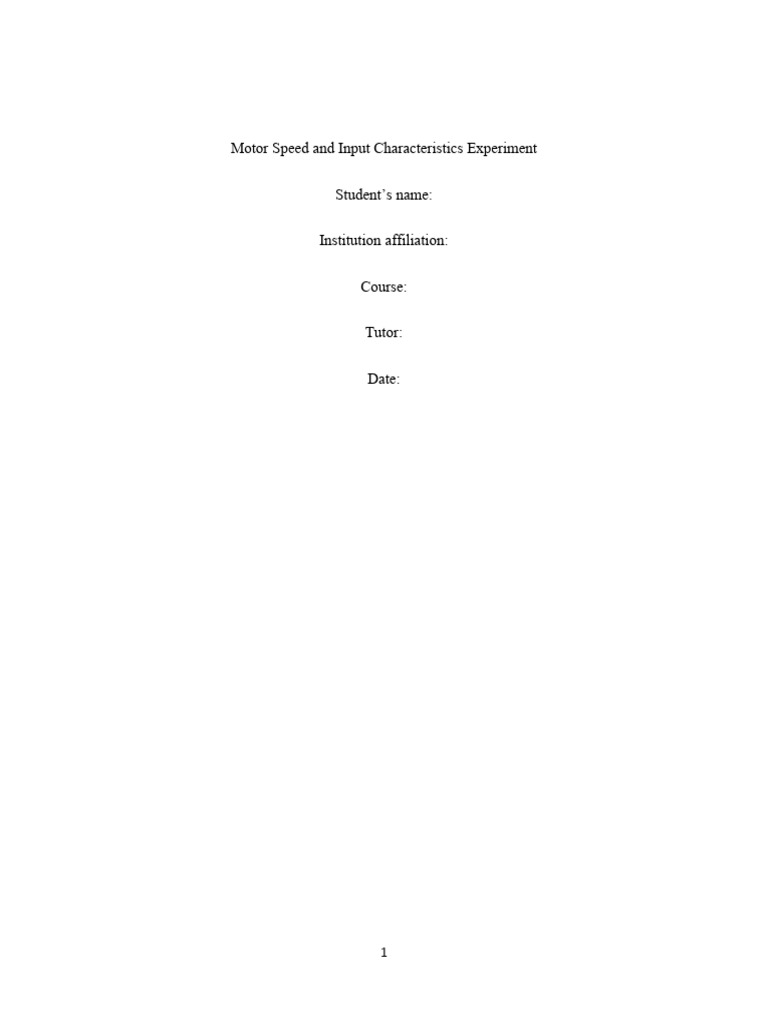 DC Motor Transient Response Lab Report | PDF