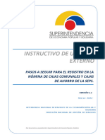 Instructivo para Registro de Cajas Comunales y Cajas de Ahorro en La Nomina de La SEPS