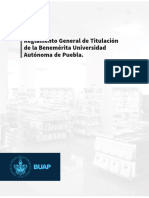 Reglamento General de Titulacion de La Buap