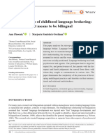 Phoenix (2021) Adult narratives of childhood language brokering  Learning what it means to be