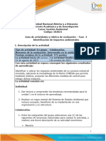 Guía de Actividades y Rúbrica de Evaluación - Unidad 1 - Fase 2 - Identificación de Impactos Ambientales