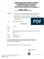 Surat Tugas: Nomor: B-106/Ma.13.25.01/KP.02/ST/08/2023