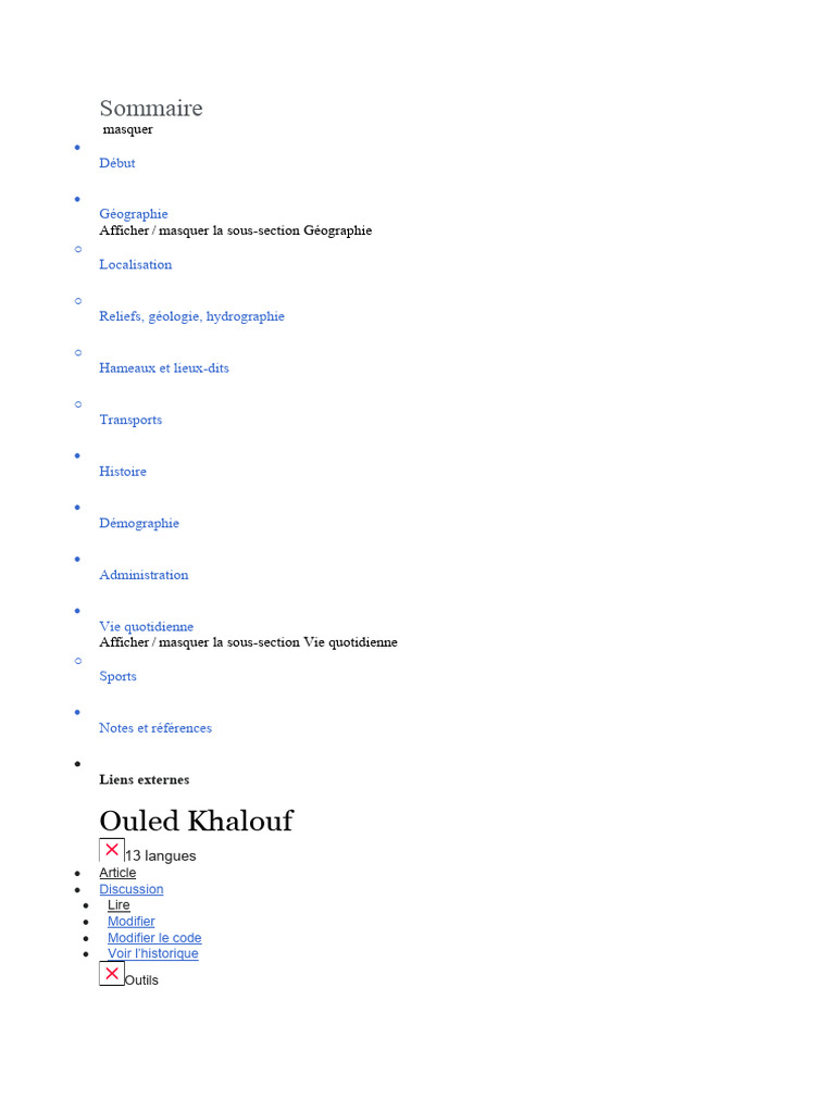 Ouled Khalouf : Histoire et Géographie | PDF