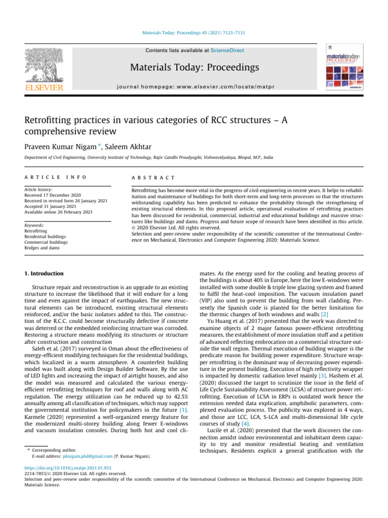 Retrofitting Practices in Various Categories of RCC Structures - A | PDF