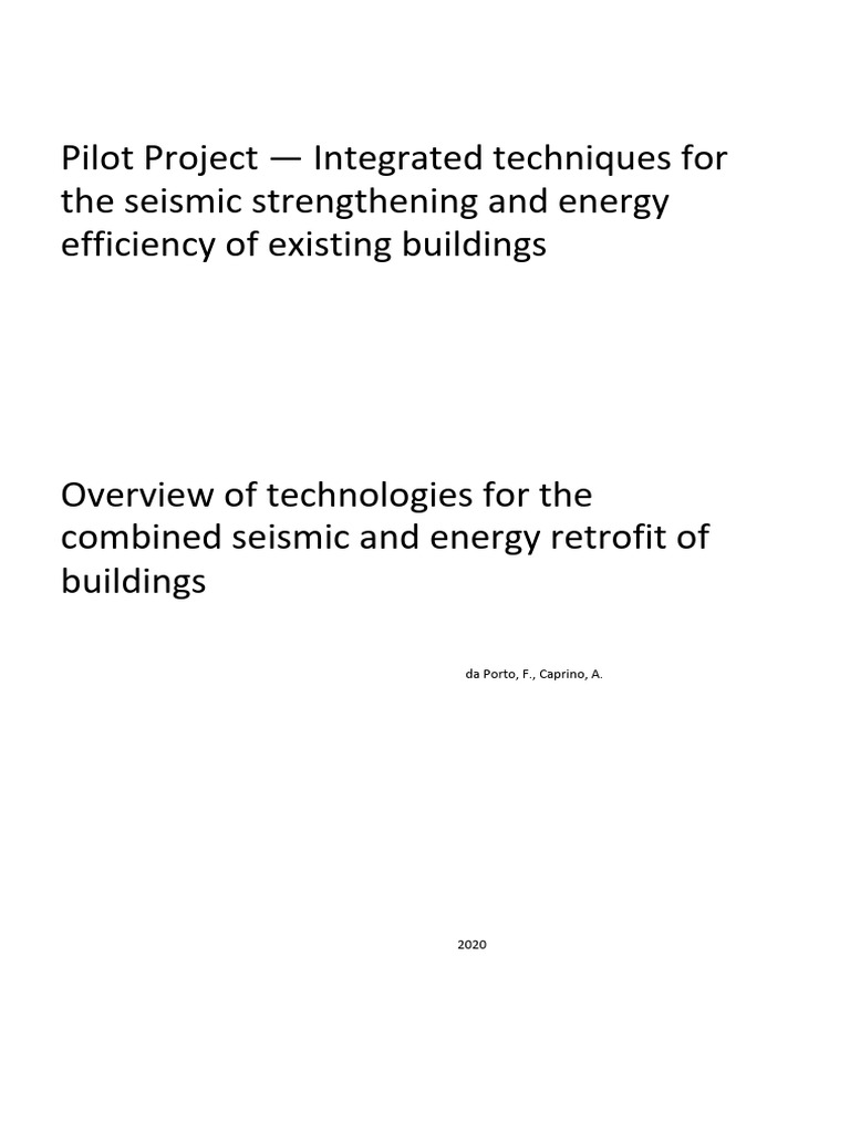 Pilot Project - Integrated Techniques For | PDF | Efficient Energy Use ...