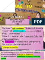 ENTREP Q1 WEEK 1 LESSON 1 Entrepreneurship 1
