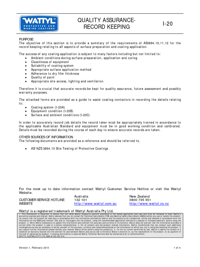 I20 Quality Assurance Record Keeping v1 PDF