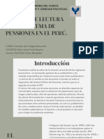 Analisis de Lectura Sobre Sistema de Pensiones en El Perú.