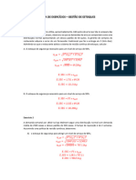 LISTA DE EXERCICIO - GESTAO DE ESTOQUES (Gabarito)