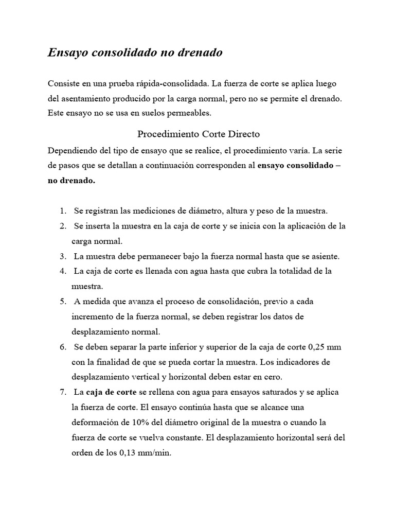 8 Ensayo Consolidado No Drenado | PDF | Tecnología