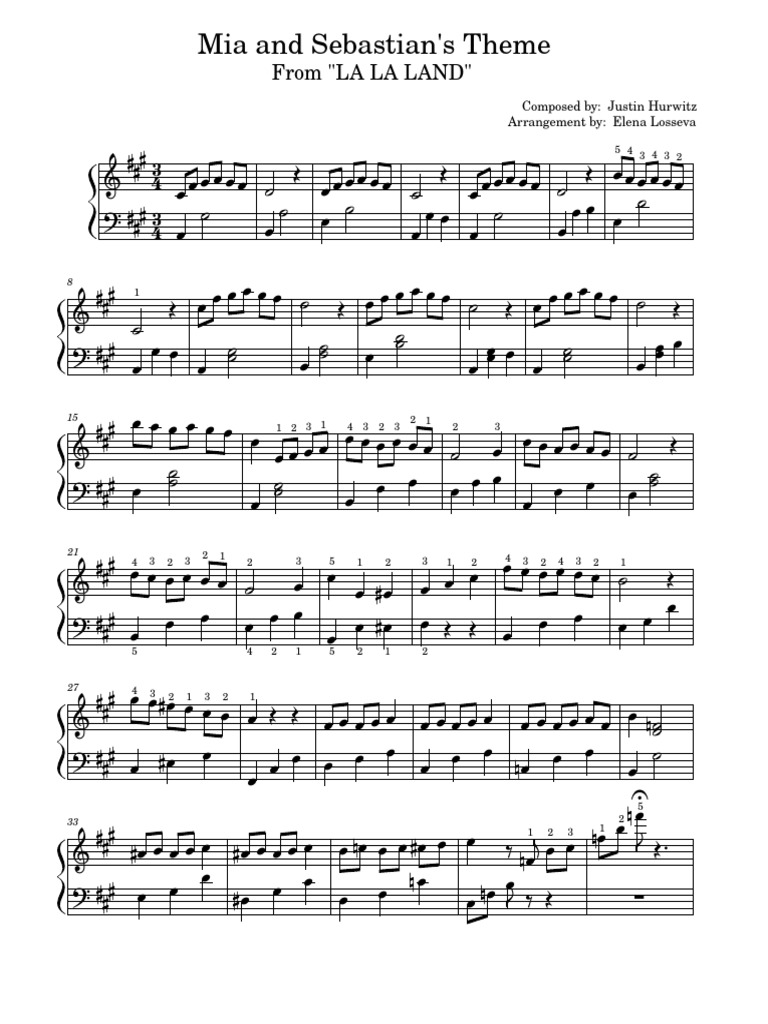 Mia and Sebastian s Theme PDF