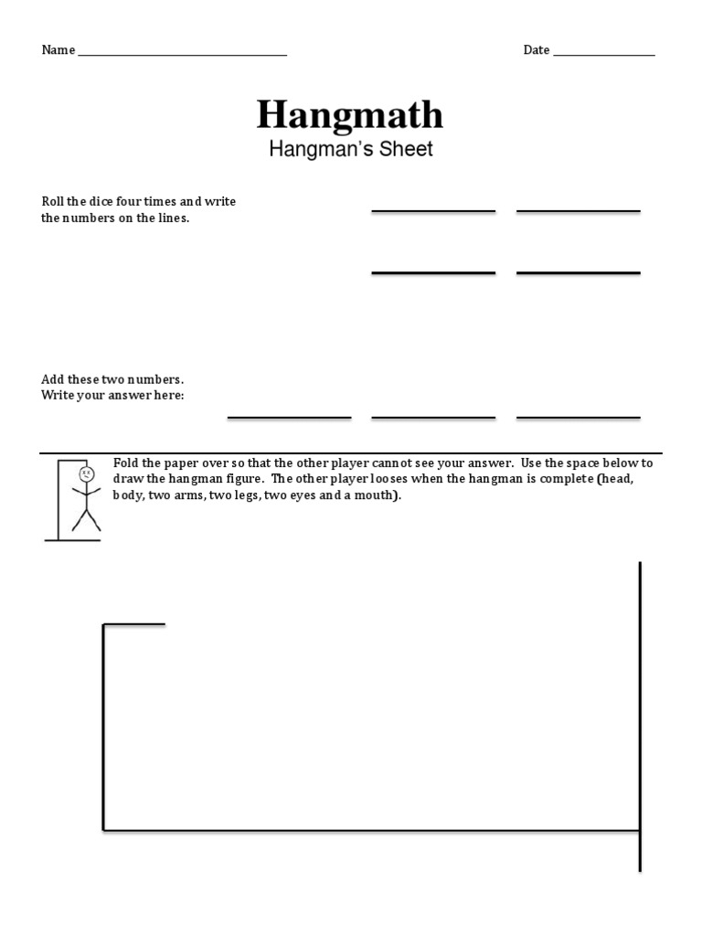 Hangmath Guide Sheet | PDF | Teaching Methods & Materials