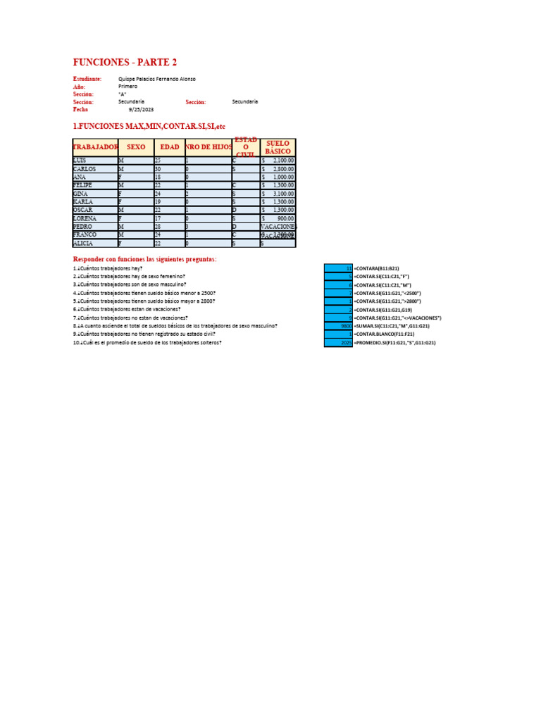 Funciones en Excel Parte 2 | PDF | Ajedrez