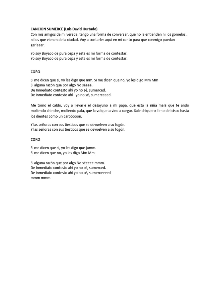 Letra de la canción 