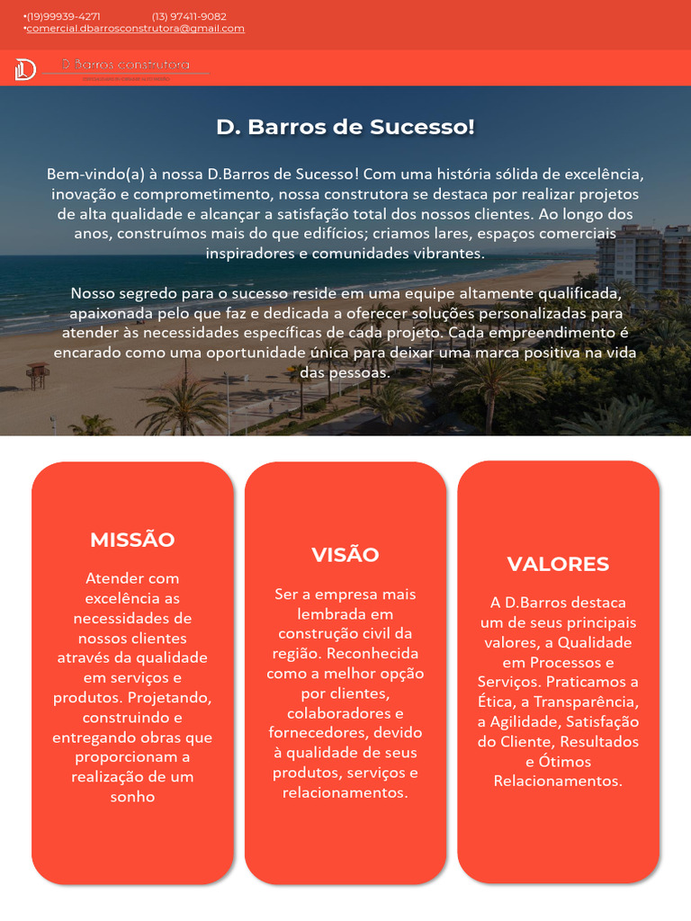 Portifolio Dbarros Construtora Site PDF Qualidade (negócios