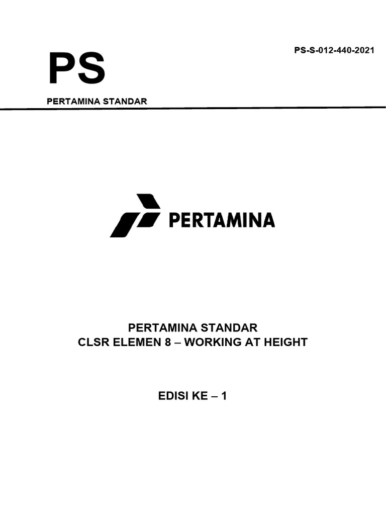 Standar CLSR Elemen 8 - Working at Height R1 | PDF