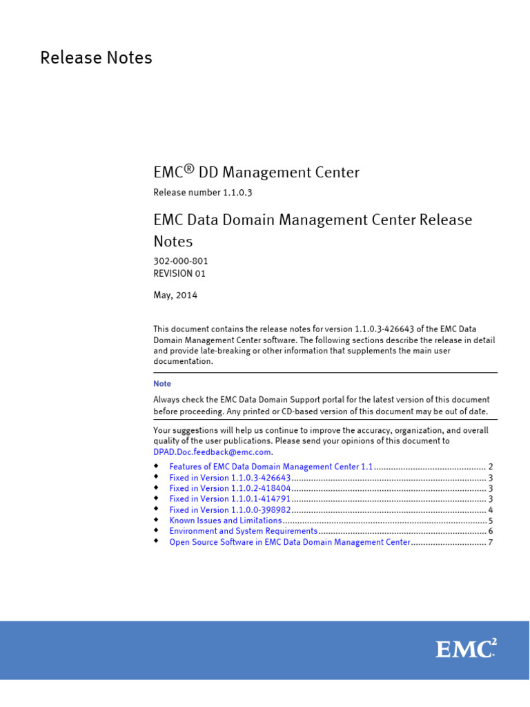 Docu53567 - Data Domain Management Center 1.1.0.3 Release Notes ...