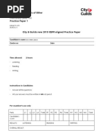 Preliminary Level - A1: International ESOL English For Speakers of Other Languages Practice Paper 1