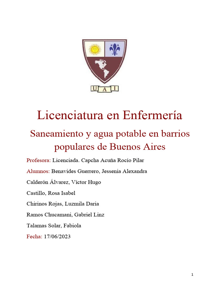Agua Potable y Saneamiento en Argentina PDF Saneamiento Agua