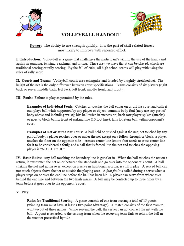 Volleyball Study Guide PDF