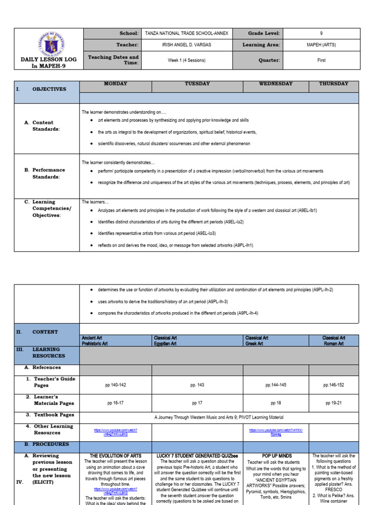 Mapeh Grade 9 Dll Pdf