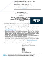 Announcement Hasil Seleksi Administrasi Pasca Sanggah Penerimaan Dosen Tetap Di Lingkungan Universitas Sumatera Utara Tahun 2023 GMXD