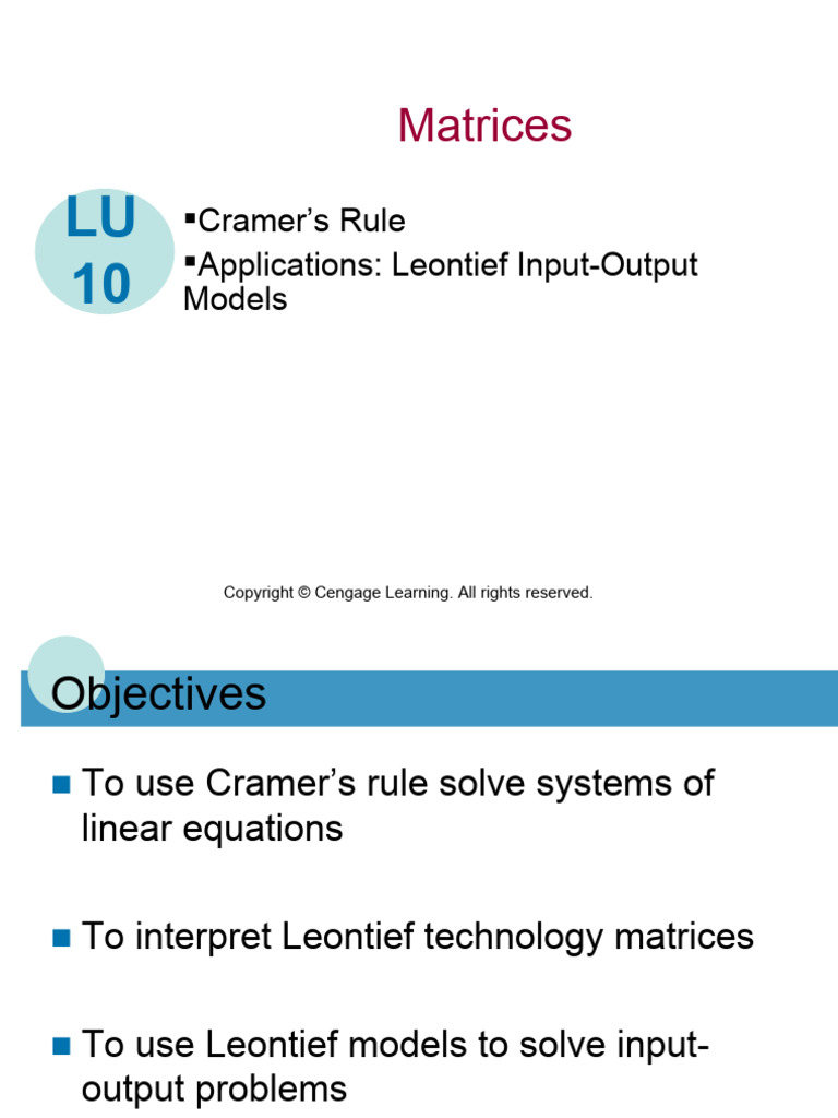 Applications of Matrices | PDF